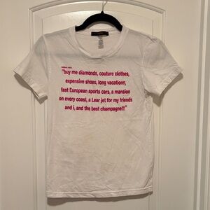 Chic White Tee with Bold Pink Quote